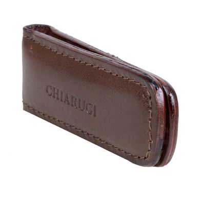 Затискач для грошей Chiarugi з натуральної шкіри 1230-8 темно коричневий