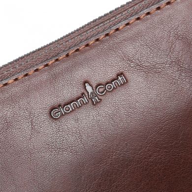 Барсетка гаманець Gianni Conti з натуральної шкіри 912200-dark brown