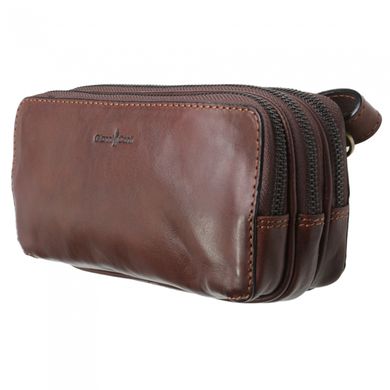 Барсетка гаманець Gianni Conti з натуральної шкіри 912200-dark brown