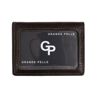 Кредитница Grande Pelle из натуральной кожи 224620 тёмно-коричневая