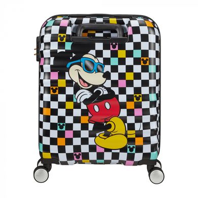 Детский чемодан из abs пластика Mickey Check American Tourister на 4 сдвоенных колесах 31c.029.001