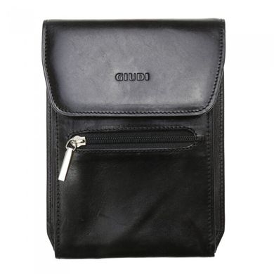 Дорожній гаманець на шию Giudi з натуральної шкіри 6173/gd-03 чорний
