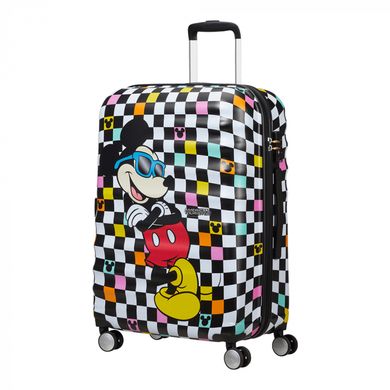 Дитяча пластикова валіза Mickey Check American Tourister на 4 здвоєних колесах 31c.029.004