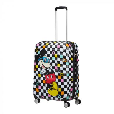 Дитяча пластикова валіза Mickey Check American Tourister на 4 здвоєних колесах 31c.029.004