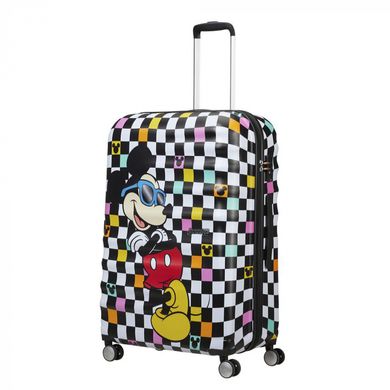 Детский чемодан из abs пластика Mickey Check American Tourister на 4 сдвоенных колесах 31c.029.007