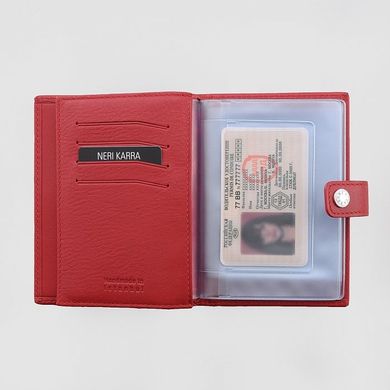 Обкладинка комбінована для паспорта і прав Neri Karra з натуральної шкіри 0031.01.05 червоний