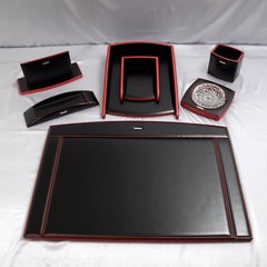 Настольный набор для руководителя из натуральной кожи Ner Karra 1442r.1-14.01/05 из 7 предметов черный