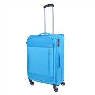 Чемодан текстильный Heat Wave American Tourister на 4 колесах 95g.001.003 голубой