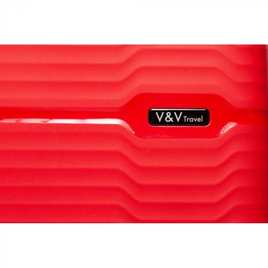 Валіза з поліпропілену Summer Breezet V&V на 4 здвоєних колесах tr-8018-55-red