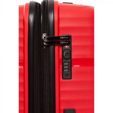 Валіза з поліпропілену Summer Breezet V&V на 4 здвоєних колесах tr-8018-55-red