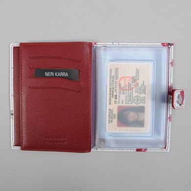 Обкладинка комбінована для паспорта та прав з натуральної шкіри Neri Karra 0031.2-02.12/50 білий