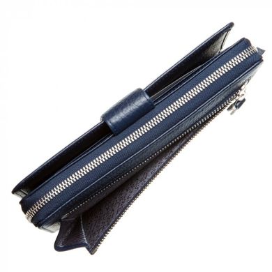 Барсетка кошелек Petek из натуральной кожи 707-46b-08 синяя