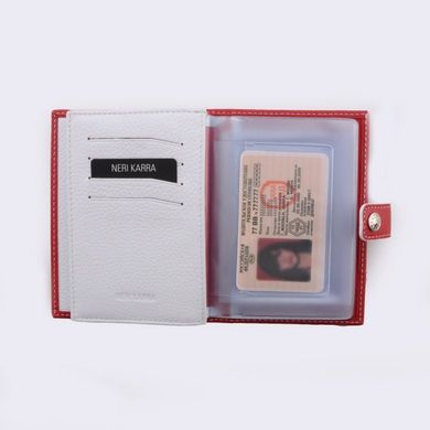 Обложка комбинированная для паспорта и прав из натуральной кожи Neri Karra 0031.05.05/12 красная