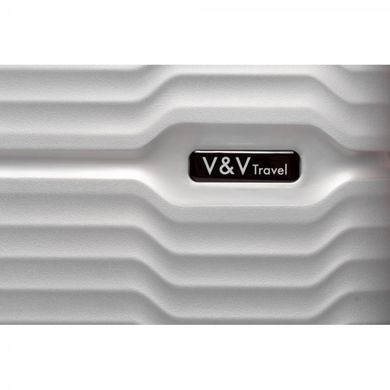 Валіза з поліпропілену Summer Breezet V&V на 4 здвоєних колесах tr-8018-55-silver