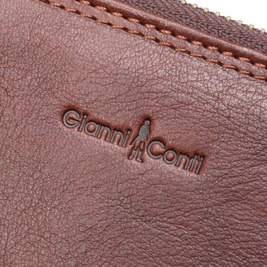 Барсетка гаманець Gianni Conti з натуральної шкіри 918406-dark brown