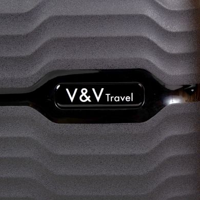 Валіза з поліпропілену Summer Breezet V&V на 4 здвоєних колесах tr-8018-65-black