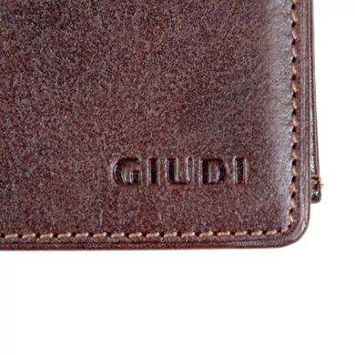 Зажим для грошей Giudi з натуральної шкіри 6366/gd-08 темно коричневий