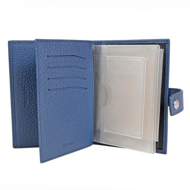 Обкладинка комбінована для паспорта та прав Neri Karra з натуральної шкіри 0031.55.07 синій