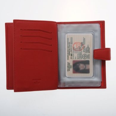 Обкладинка комбінована для паспорта і прав з натуральної шкіри Neri Karra 0031gt.01.05 червоний
