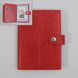 Обкладинка комбінована для паспорта та прав з натуральної шкіри Neri Karra 0031.2-42.05 червона:1