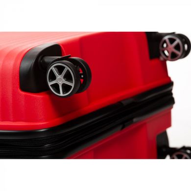 Валіза з поліпропілену Summer Breezet V&V на 4 здвоєних колесах tr-8018-65-red