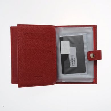 Обкладинка комбінована для паспорта і прав з натуральної шкіри Neri Karra 0031.05.05 червоний