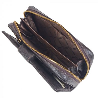 Борсетка-гаманець Giudi з натуральної шкіри 5752/ae-08 темно коричнева