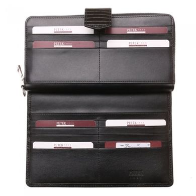 Барсетка кошелек Petek из натуральной кожи 707-041-01 черный