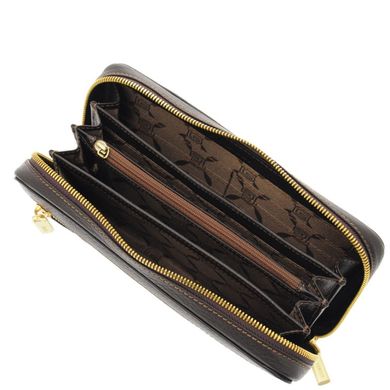 Борсетка-гаманець Giudi з натуральної шкіри 10419/ae-08 темно коричневий