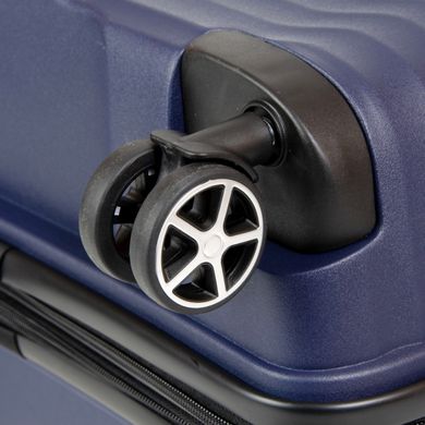 Валіза з поліпропілену Summer Breezet V&V на 4 здвоєних колесах tr-8018-75-dark blue