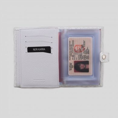 Обкладинка комбінована для паспорта і прав з натуральної шкіри Neri Karra 0031.2-54.12 біла