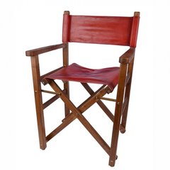 Складаний вінтажний стілець ручної роботи з натуральної шкіри/дерева Pratesi bcl183