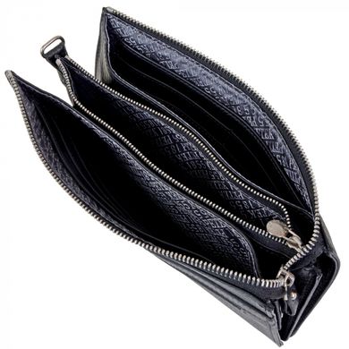 Барсетка гаманець Petek з натуральної шкіри 701-46d-01 чорна