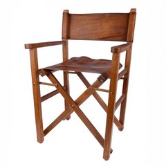 Складаний вінтажний стілець ручної роботи з натуральної шкіри/дерева Pratesi bma183