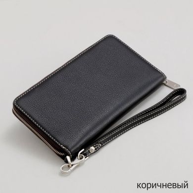 Барсетка-гаманець Neri Karra з натуральної шкіри 0954b.03.63 темно коричнева