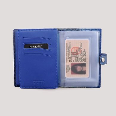 Обкладинка комбінована для паспорта і прав з натуральної шкіри Neri Karra 0031.2-77.46 синя