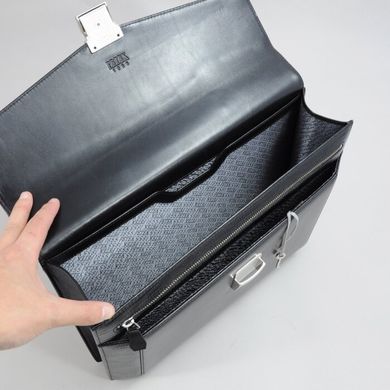 Класичний портфель Petek з натуральної шкіри 891/1-041-01 чорний