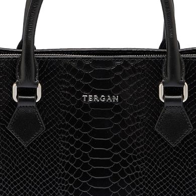 Сумка-портфель з натуральної шкіри Tergan 21380-siyah/python-siyah/rustic