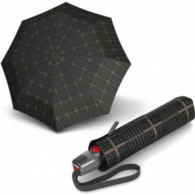 Зонт складной автомат Knirps T.200 Medium Duomatic kn9532017054 принт коричнево-черный