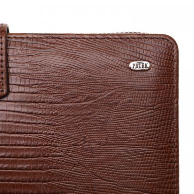 Барсетка гаманець Petek з натуральної шкіри 707-041-02 коричнева