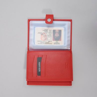 Обкладинка комбінована для паспорта та прав з натуральної шкіри Neri Karra 0031.01.25 червоний