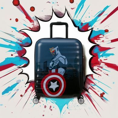 Дитяча пластикова валіза Wavebreaker Marvel Captain America City American Tourister на 4 здвоєних колесах 31c*03018