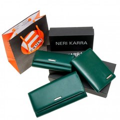 Подарунковий набір з натуральної шкіри Neri Karra 0562/0026/0140.3-01.06 зелений
