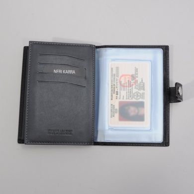 Обкладинка комбінована для паспорта та прав з натуральної шкіри Neri Karra 0031.01.01/71 чорна