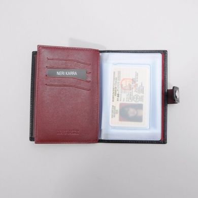 Обкладинка комбінована для паспорта та прав з натуральної шкіри Neri Karra 0031.01.01/72 чорна