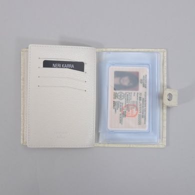 Обкладинка комбінована для паспорта та прав з натуральної шкіри Neri Karra 0031.1-20.22 бежева