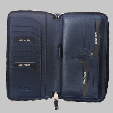 Барсетка-гаманець Neri Karra з натуральної шкіри 0955.1-20.07 синій
