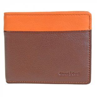 Гаманець чоловічий Gianni Conti з натуральної шкіри 587850-brown/orange