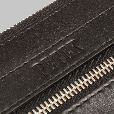 Борсетка гаманець Petek з натуральної шкіри 701-46b-01 чорна