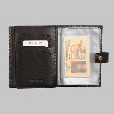 Обкладинка комбінована для паспорта і прав Neri Karra з натуральної шкіри 0031.07.01 чорний